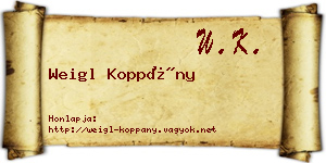 Weigl Koppány névjegykártya